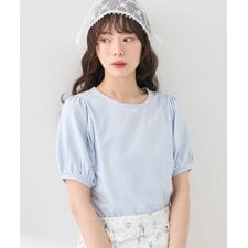 ロゴプレート付きパフスリーブプルオーバー