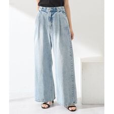 ワンポイントロゴ刺繍デニムパンツ