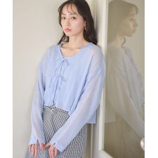 アースミュージック＆エコロジー(earth music&ecology)の【WEB限定】SET2点クレープリボンブラウス+インナー