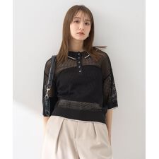 メッシュポロニットプルオーバー