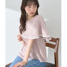 アースミュージック＆エコロジー(earth music&ecology)のパイピングフレアスリーブカットソー