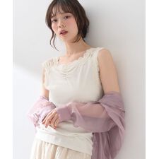 ラメテレコショルダーレースタンクトップ | アースミュージック＆エコロジー(earth music&ecology)