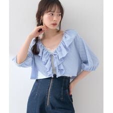 アースミュージック＆エコロジー(earth music&ecology)のラッフルカットショートボレロ