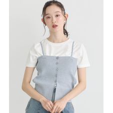 アースミュージック＆エコロジー(earth music&ecology)のSET2点コンパクトTEE＋マルチwayニットビスチェ