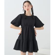 【予約】バックリボンパフスリーブミニワンピース