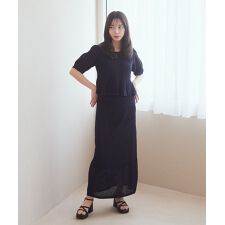SET2点レース編みペプラムカーデ＋スカート