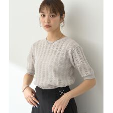 透かしニットプルオーバー