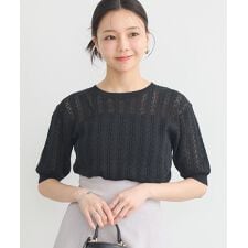 透かしニットプルオーバー