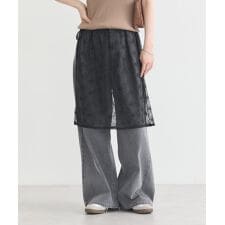 フラワー刺繍レイヤードスカート