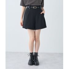 ベルト付きタブデザインショートパンツ