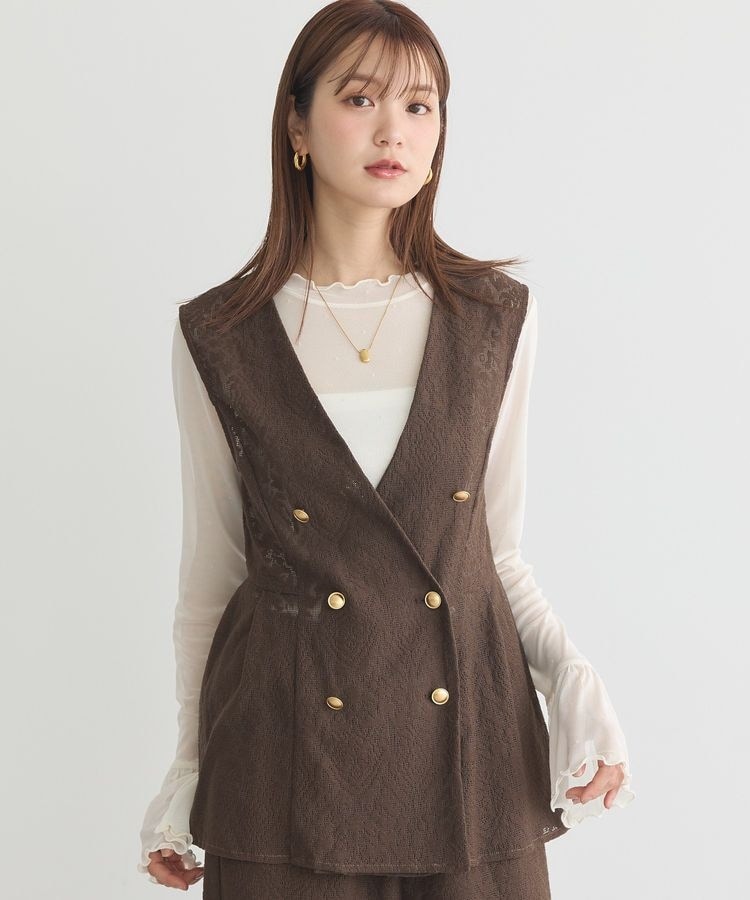 新品 7033 M 上質 チュール切替 ロング売れ筋商品|||ジレ オレンジ 後ろベルト かっこいい ロングベスト 羽織りもの 新品 7033 M 上質 チュール切替 ロングジレ オレンジ 後ろベルト