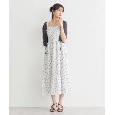 花柄シアーポップコーンキャミワンピース