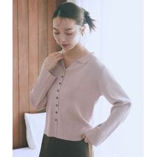 アースミュージック＆エコロジー(earth music&ecology)の襟付きニットカーディガン