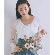 アースミュージック＆エコロジー(earth music&ecology)のSET2点ラッフルレースブラウス＋キャミソール