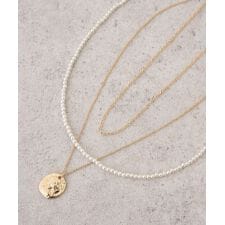 アースミュージック＆エコロジー(earth music&ecology)のSET2点パールチェーンネックレス+コインモチーフネックレス