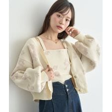 アースミュージック＆エコロジー(earth music&ecology)のSET2点フラワージャガードカーデ+ビスチェ