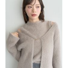 アースミュージック＆エコロジー(earth music&ecology)のSET2点チャーム付きシャギーニット＋インナー