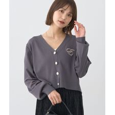 ロゴ刺繍カーディガン