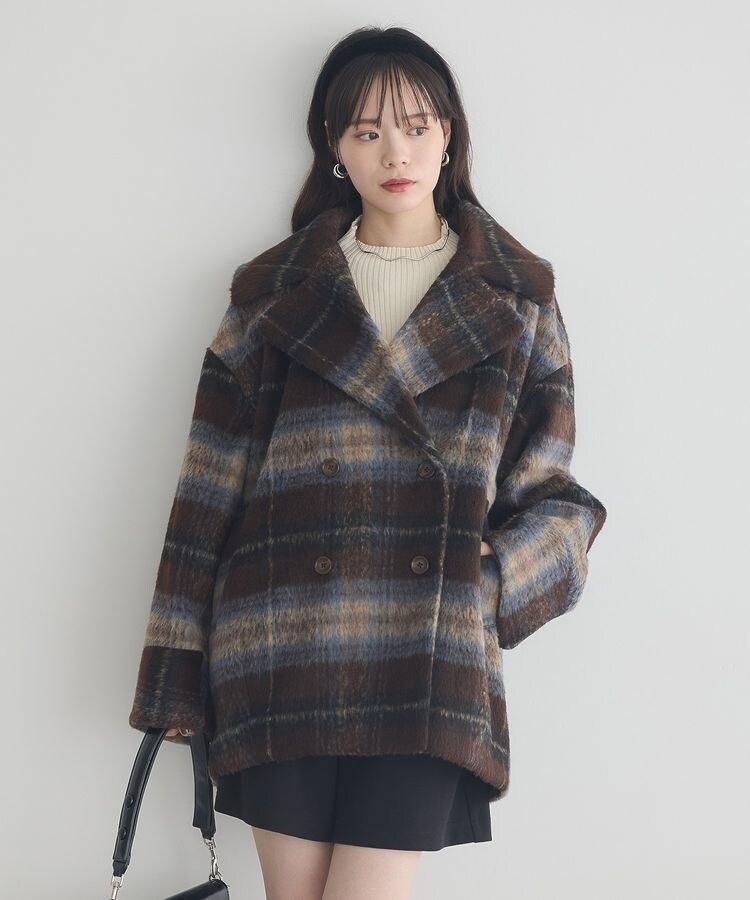 チェックシャギーコート | アースミュージック＆エコロジー(earth