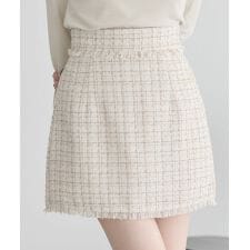 アースミュージック＆エコロジー(earth music&ecology)のフリンジツイードミニスカート