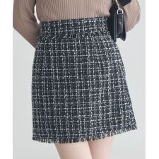 アースミュージック＆エコロジー(earth music&ecology)のフリンジツイードミニスカート