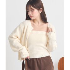 SET2点フラワースパンコールカーデ＋ビスチェ