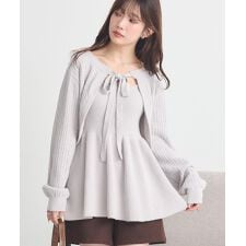 アースミュージック＆エコロジー(earth music&ecology)のSET2点ショートボレロ＋ペプラムニットキャミ