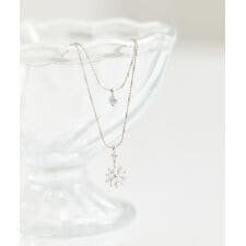 アースミュージック＆エコロジー(earth music&ecology)のSET2点スノーモチーフネックレス+ワントップネックレス