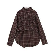 アースミュージック＆エコロジー(earth music&ecology)のSET2点チェック柄シャーリングビスチェ＋シャツ