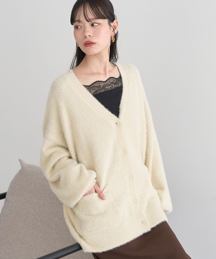 WEB限定】ファーニットVネックカーディガン | アダムエロペ(ADAM ET