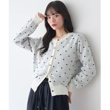 ドットジャガードカーディガン
