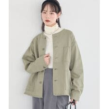 ノーカラーカバーオール