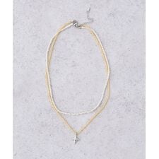 ビーズ2連ネックレス