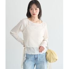 【SET2点】ツイストキャミレイヤードカットソー