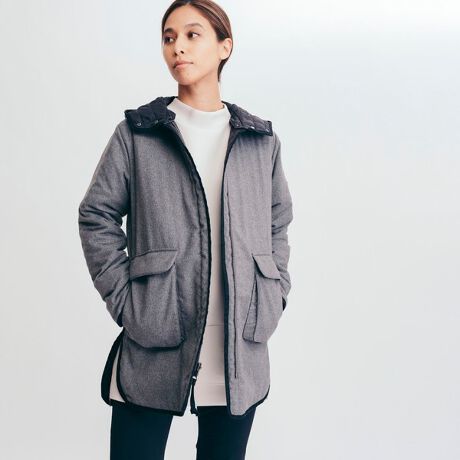 AIGLE 撥水 ウールタッチ リバーシブルデタッチャブル コート 