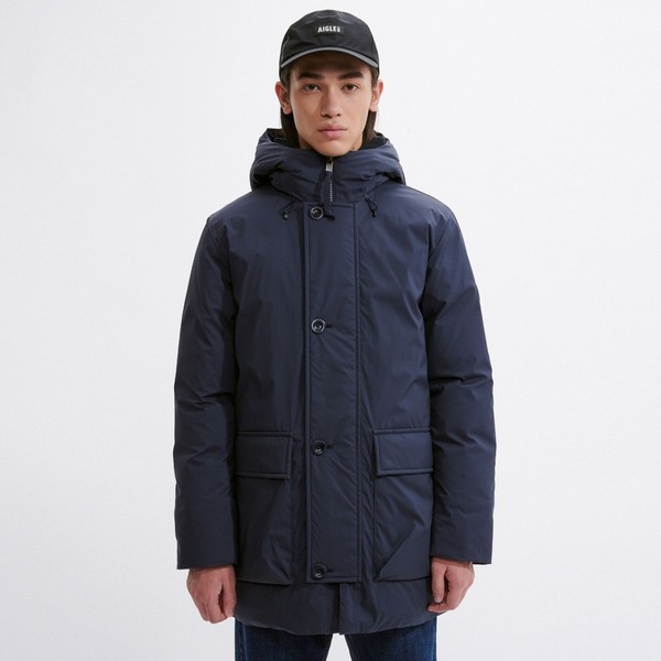 AIGLE XL ロングダウンフーデッドジャケット | labiela.com