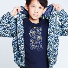 AIGLE 撥水 プリントフーデッドジャケット