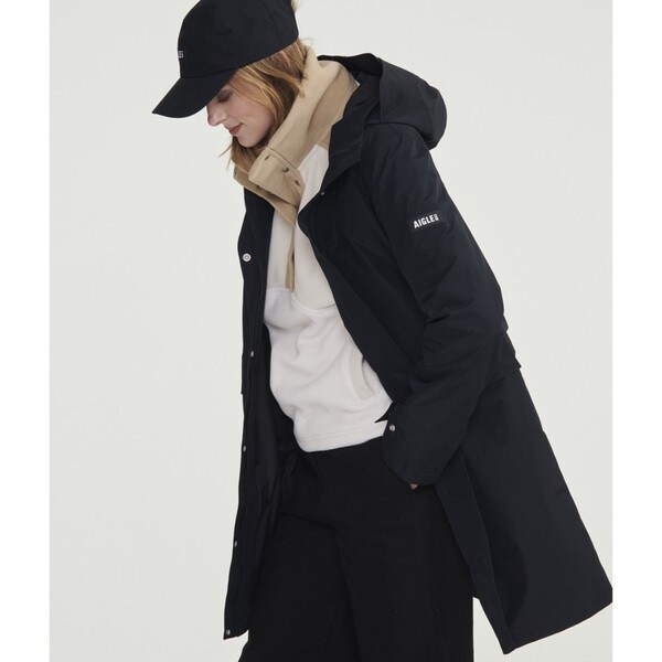 ジャケット AEGLE ゴアテックス ロングフーデッドジャケット 黒