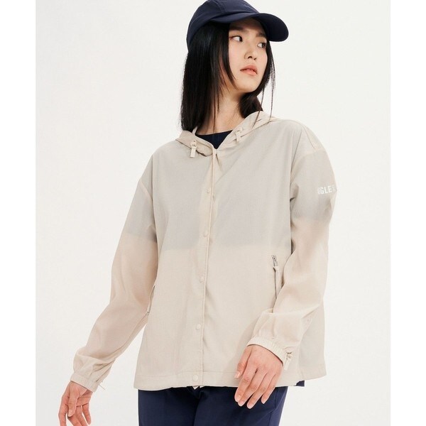 UVカット 撥水 フーデッドショートジャケット / ナイロンジャケット