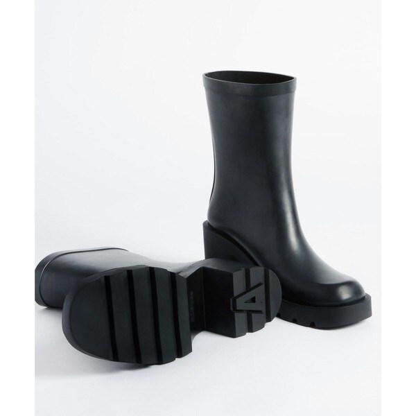 厚底 ボリュームソール 完全防水 モンソー ハイヒールラバーブーツ