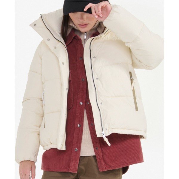 撥水 インサレーション ボリュームハイネック ショート ダウン