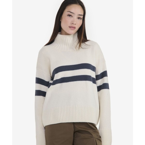 AIGLE / エーグル ウールクルーネックボーダーニットセーター / タートルネック ウールクルーネックボーダーニットセーター / タートルネック