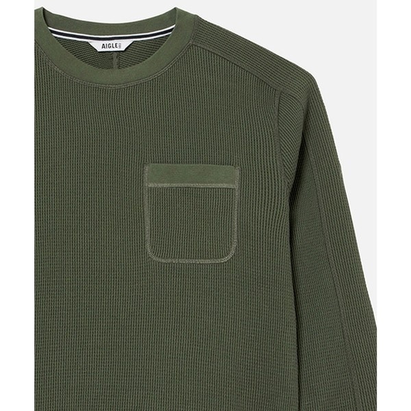 エーグル（AIGLE）/ワンポイントロゴ刺繍 ポケット ロングスリーブワッフル長袖Tシャツ ワンポイントロゴ刺繍 ポケット ロングスリーブワッフル長袖Tシャツ