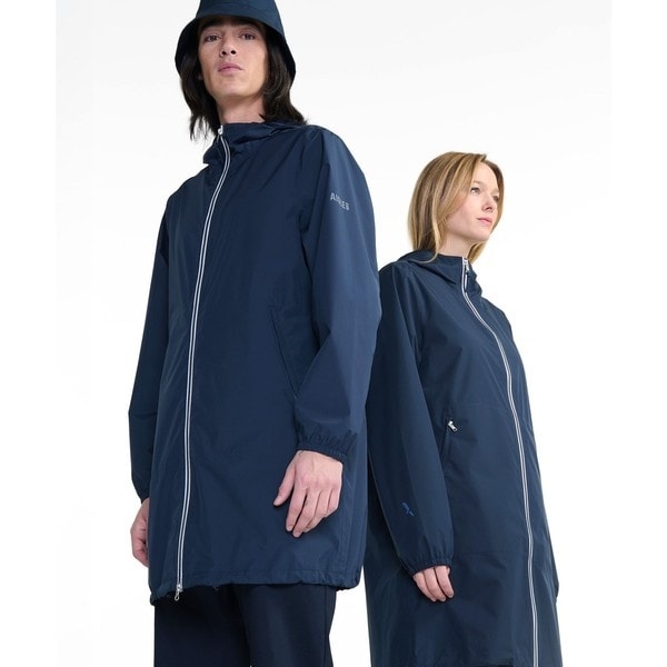 AIGLE XL コンパクト撥水レインコート メンズ 透湿防水 プリントレインコート ZBHAM57 - AIGLE