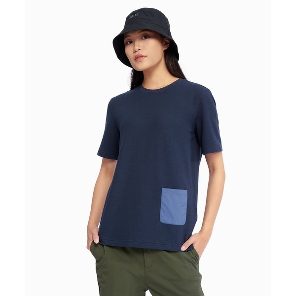 tシャツ UVカット ハーフプラケット ワッフルロングスリーブTシャツ レディース UVカット ハーフプラケット ワッフルロングスリーブTシャツ