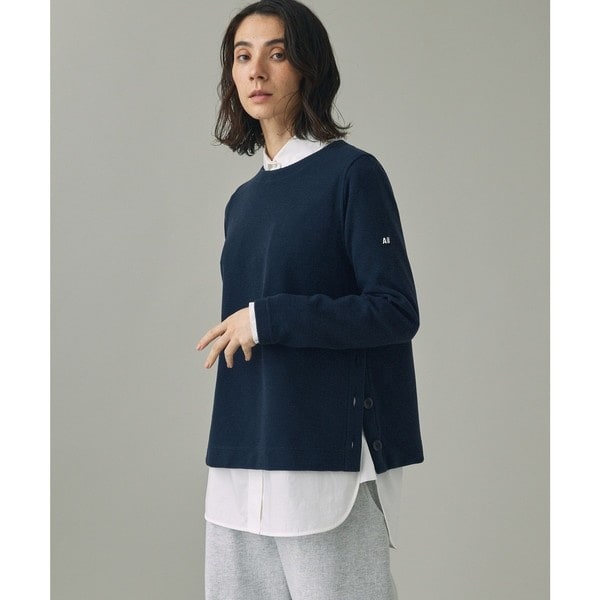 サイドスリットボタン クルーネックフリースプルオーバー | エーグル