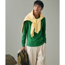 UVカット ワンポイントロゴ ロングスリーブ 長袖リブTシャツ