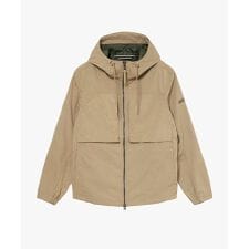 撥水 ワンポイントロゴ刺繍 ダブルポケット フーデッドジャケット