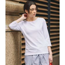 ボートネック 七分袖 Tシャツ