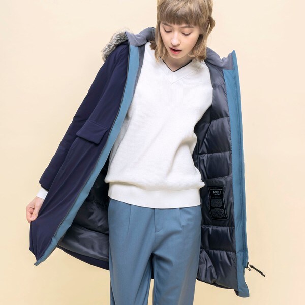 【完売品】ブロカ ロングダウンコート AIGLE コート ダウンジャケット ダウンジャケット 女性が喜ぶ♪